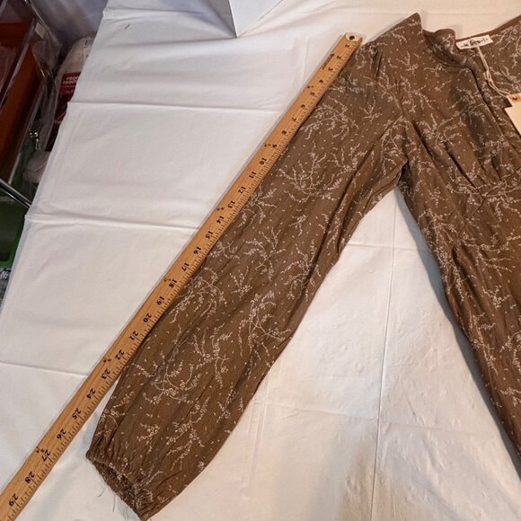 In Loom Floral-Print Button-Front Maxi Dress Boho Cottagecore Peasant Women’s L - Picture 11 of 15